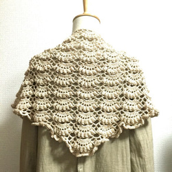 【送料無料】玉編みが可愛いショール 1枚目の画像