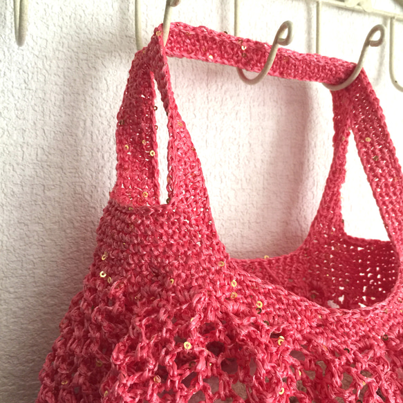 【旧作全品半額セール】ピンクのサマーバッグ 5枚目の画像