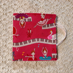 バレリーナとピアノのマスク仮置きケース(ピンク) 3枚目の画像