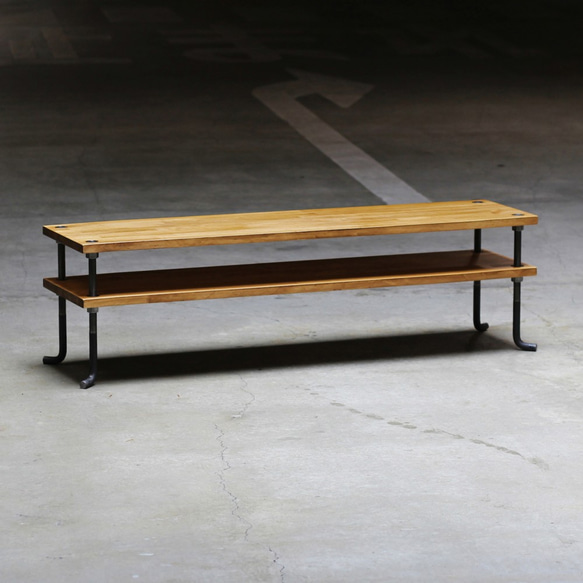 TVボード 200cm パイン材×鉄脚 アイアン家具 ハンドメイド家具