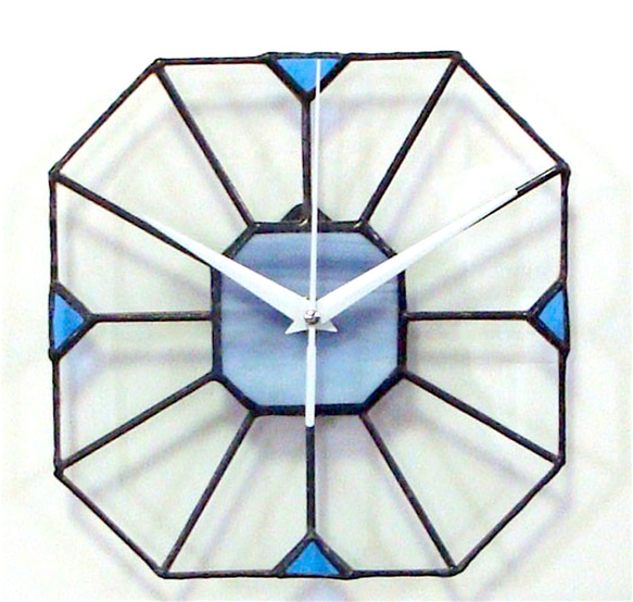 ステンドグラスの掛け時計 2枚目の画像