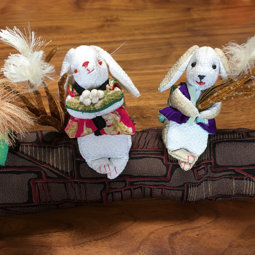 ふっちになります 着物うさぎ人形お姫様ペアセット うさぎ 着物 ふっち様専用になります 着物うさぎ人形お姫様ペアセット