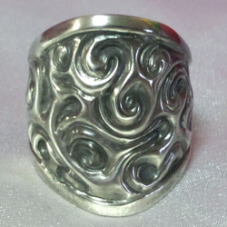 シルバー 彫刻模様 リング シルバー彫刻リング 彫金模様 模様入り 指輪 直径1.9cm ユニ