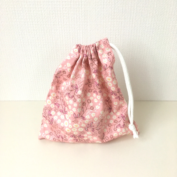 【即納可能】お弁当袋&コップ袋セット 花柄×ピンク 3枚目の画像