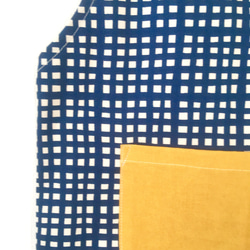 自分で着れるキッズエプロン 三角巾セット 北欧柄風ブルー 5枚目の画像