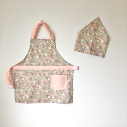 花柄ピンクエプロン Amazon｜2パック 女性用エプロン 花柄エプロン ポケットと袖付き