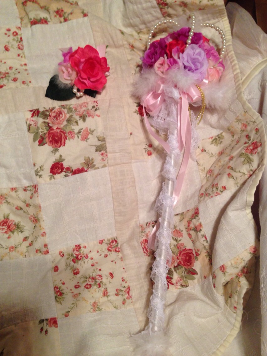 パールクラウンのステッキブーケ