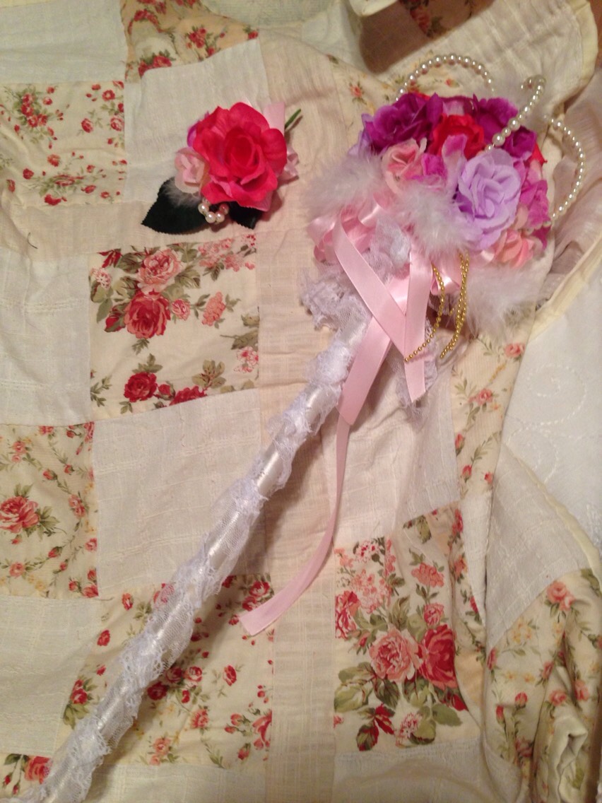 パールクラウンのステッキブーケ