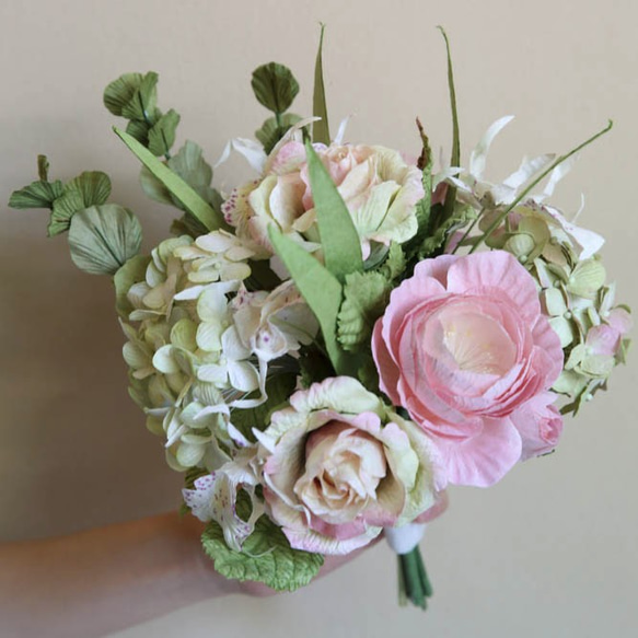 BS103 - Mini Bouquet, Green Pink 2枚目の画像