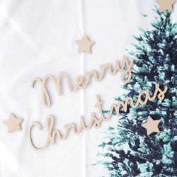 W009 【 Merry Christmas 】 木製 レターバナー クリスマス 飾り Xmas 選べるカラー 2枚目の画像
