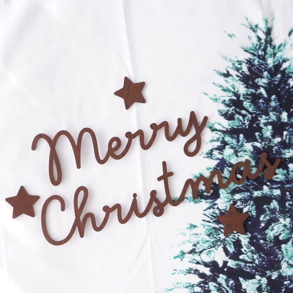 W009 【 Merry Christmas 】 木製 レターバナー クリスマス 飾り Xmas 選べるカラー 4枚目の画像