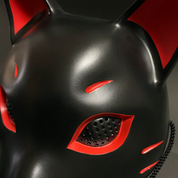 貓面具（黑x紅） 第7張的照片