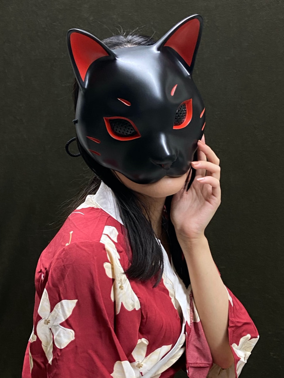 貓面具（黑x紅） 第8張的照片