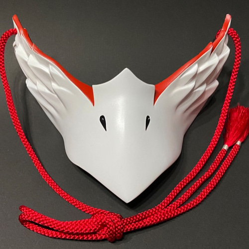 烏面（白×赤） その他ファッション 朧 通販 12672052｜Creema(クリーマ