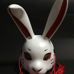 朧OBORO ウサギのマスク 赤い飾り紐付き