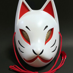 芸能人愛用 狐面(白×赤） その他アクセサリー 朧 通販 942553｜Creema(クリーマ) その他