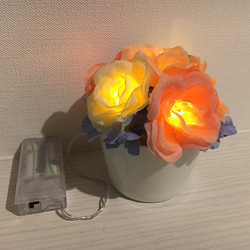 moetto 薔薇と紫陽花のパステルカラーLEDインテリアフラワーライトナイトランプお花 3枚目の画像