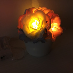 moetto 薔薇と紫陽花のパステルカラーLEDインテリアフラワーライトナイトランプお花 4枚目の画像