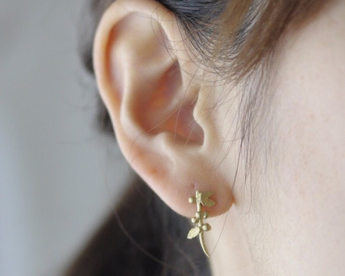 blanciris マットゴールドピアス2WAY（キャッチは別のものです） 4°C】K10ホワイトゴールド ピアス (4℃/ピアス) 97462050【BUYMA】
