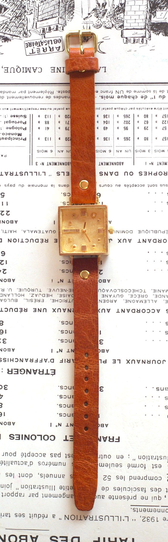 キャラメル Kei-1  手作り 腕時計 真鍮 3枚目の画像