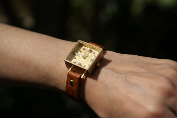 キャラメル Kei-1  手作り 腕時計 真鍮 4枚目の画像