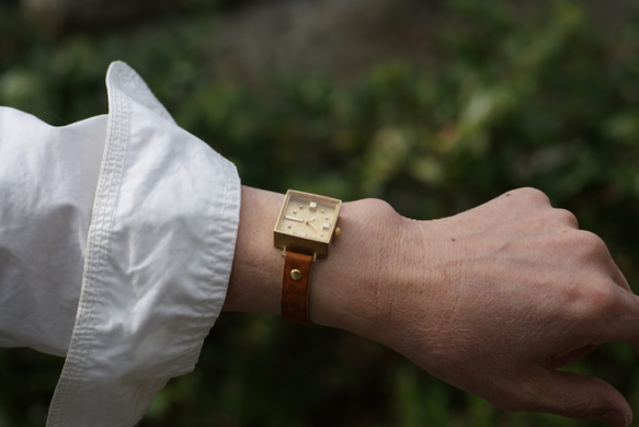 キャラメル Kei-1  手作り 腕時計 真鍮 5枚目の画像