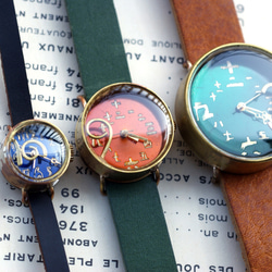 メタルナンバー　フローティング　ミニ  手作り 腕時計 真鍮 4枚目の画像