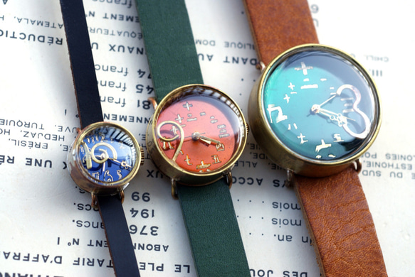 メタルナンバー　フローティング　ミニ  手作り 腕時計 真鍮 4枚目の画像