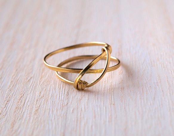 メタルリング　結い　Ｍｅ-0２８　真鍮製手作りの指輪 2枚目の画像