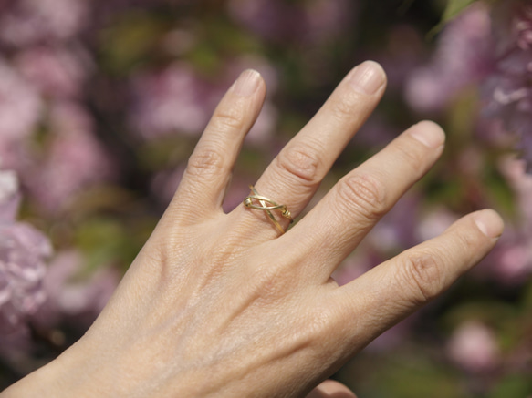 メタルリング　結い　Ｍｅ-0２８　真鍮製手作りの指輪 3枚目の画像