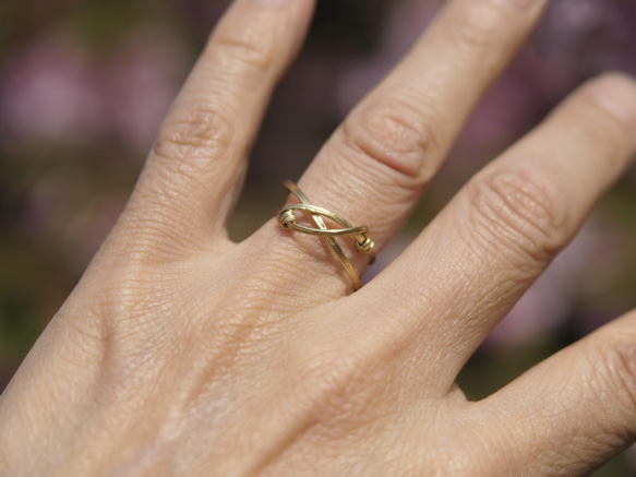 メタルリング　結い　Ｍｅ-0２８　真鍮製手作りの指輪 4枚目の画像