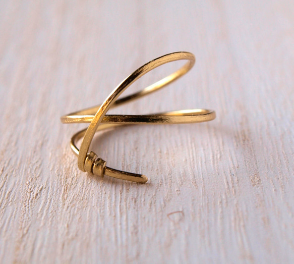 メタルリング　結い　Ｍｅ-030　真鍮製手作りの指輪 　 2枚目の画像