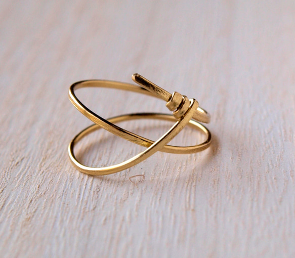 メタルリング　結い　Ｍｅ-030　真鍮製手作りの指輪 　 3枚目の画像