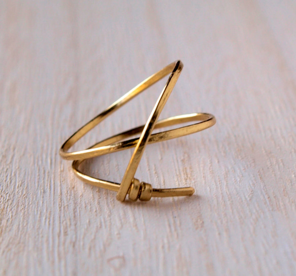 メタルリング　結い　Ｍｅ-030　真鍮製手作りの指輪 　 4枚目の画像