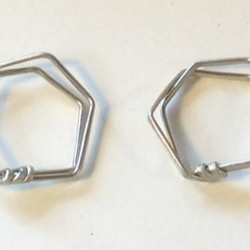 メタルリング6角　ホワイトブラス 1枚目の画像