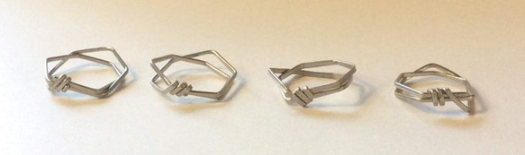 メタルリング6角　ホワイトブラス 2枚目の画像