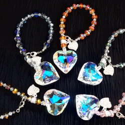 バックチャーム　サンキャッチャー　オーロラハート 1枚目の画像