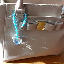 バックチャーム　サンキャッチャー　オーロラハート 4枚目の画像