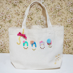 cotton canvas bag[with bob girls]  S　 1枚目の画像