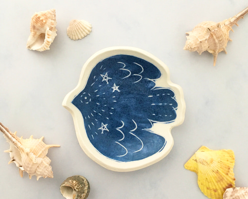 うつわやみたす 小鳥の豆皿 2枚セット うつわやみたす 小鳥の豆皿 2枚