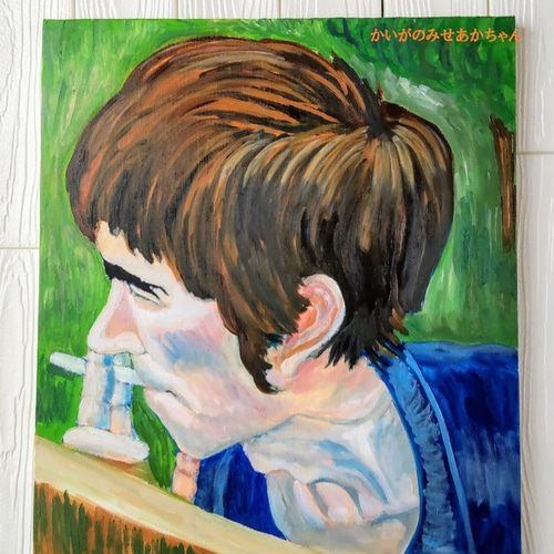 46×53㎝「　男　」油彩・原画・F10 原画「男」F10・油彩
