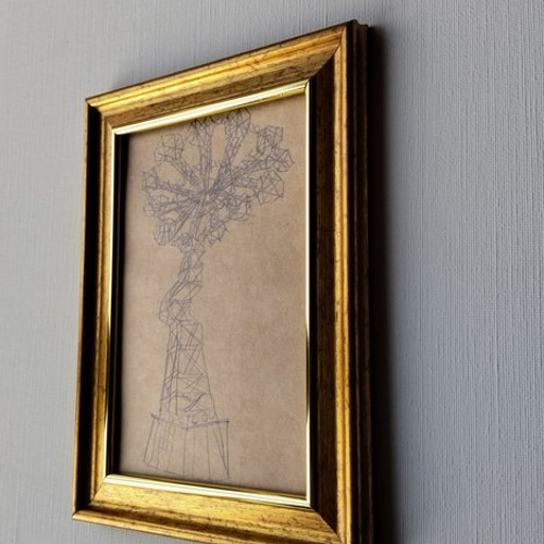 12×16㎝「見知らぬ風景」油彩画・原画・額装・壁掛け・独立スタンド付き 12×16㎝「見知らぬ風景」油彩画・原画・額装・壁掛け・独立