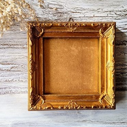 壁掛けオブジェ「ゴールド」正四角形・ウォールデコ・独立スタンド・金縁額装 10枚目の画像