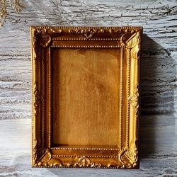 壁掛けオブジェ「ゴールド」長方形・独立スタンド付き・金縁額装 8枚目の画像