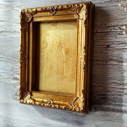 壁掛けオブジェ「ゴールド」長方形・独立スタンド付き・金縁額装 2枚目の画像