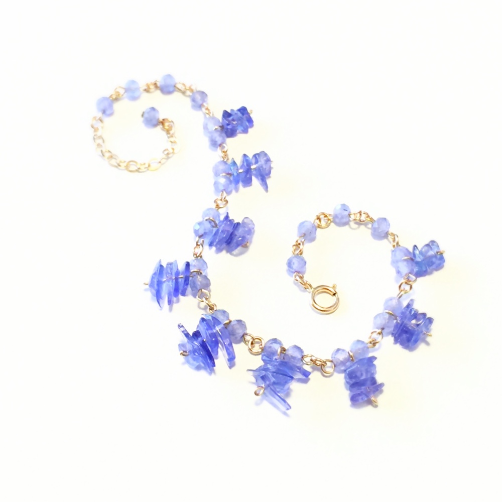 再販【14KGF】紫の花が咲く頃 〜蕾のブレスレット【最高品質タンザナイト】12月誕生石 5,056円