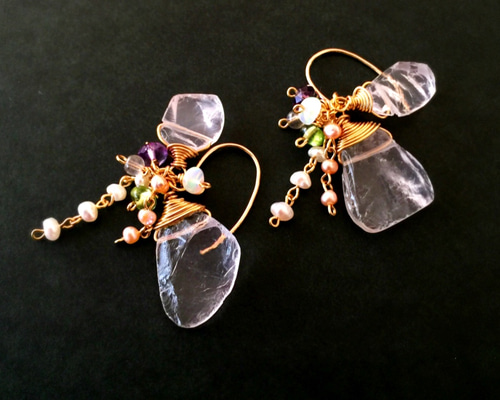 春想花3花びらと蕾のピアス ピアス（フック・チェーン） 蘭々 通販 