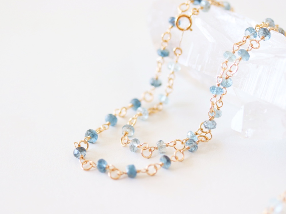 【再販】Slow Motion  〜雨粒の記憶〜    アクアマリン【14KGF】