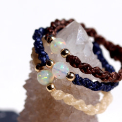 再販【マクラメ】シンプルな指輪✩✩宝石質シトリン【選べる３色】 7枚目の画像