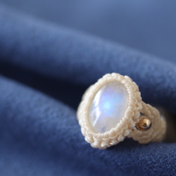 【creema限定】宝石質レインボームーンストーンの指輪【リンクコーデ2020】 4枚目の画像